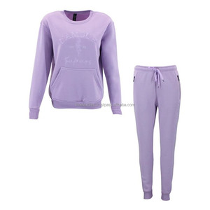 Fashion Unisex Warm Fleece Lined 2-Piece Tracksuit Custom Breathable Cotton <b>Crop</b> Sweatshirt <b>Jogger</b> Pants Sports Set Four-Way - Product Image 4