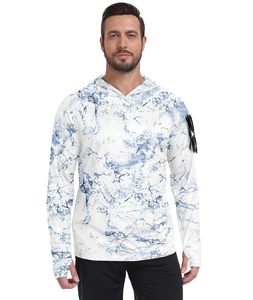 Vêtements de pêche pour hommes, chemises de pêche à capuche avec masque, protection solaire UPF 50+, 100% polyester, légères, protection solaire - Product Image 1