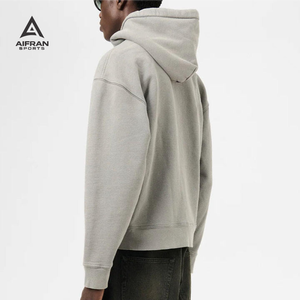 Sudadera con capucha y cremallera con logo personalizado, unisex, de algodón, para gimnasio, ropa urbana, suministro al por mayor - Product Image 4