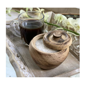 Pot à sucre en bois naturel, salière et poivrière personnalisées, récipient en bois, compatible lave-vaisselle, best-seller en promotion - Product Image 5