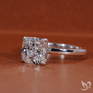 Anillo Solitario con Diamante Cultivado en Laboratorio de Corte Cojín de 3.00 CT en Oro Blanco de 18K |   Anillo de Compromiso Certificado por IGI - Product Image 2