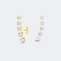 Pendientes de Diamantes Cultivados en Laboratorio de 1.10 CTW, Corte Brillante, Plata de Ley 925, Color E F, Claridad VS VVS, Certificados por IGI, Joyas TAURUS