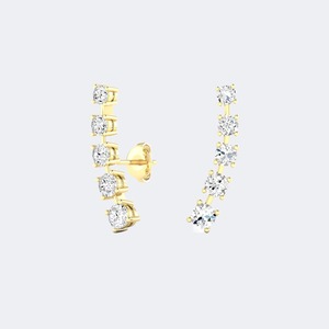 Pendientes de Diamantes Cultivados en Laboratorio de 1.10 CTW, Corte Brillante Redondo, para Mujer, Plata de Ley 925, Color E F, Claridad VS VVS, Joyería de Lujo, Regalo - Product Image 6