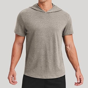 เสื้อฮู้ดแขนสั้นผู้ชาย เสื้อยิม น้ำหนักเบา แห้งเร็ว เสื้อฮู้ดออกกำลังกายสำหรับออกกำลังกาย ฟิตเนส เทรนนิ่ง วิ่ง - Product Image 2