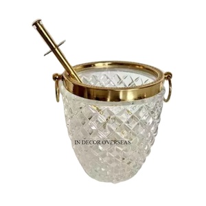 ถังใส่น้ำแข็งสำหรับแช่ขวดไวน์และเบียร์ทำจากแก้วใสเนื้อเพชรดีไซน์แฟนซีไม่เหมือนใคร - Product Image 1