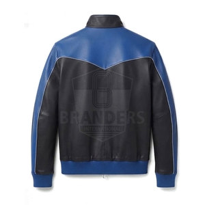 Men Genuine Leather Two Piece Tracksuit Set <b>Zip</b> <b>Up</b> <b>Jacket</b> And Matching Trousers Contemporary Casual Fashion Wear - Product Image 4