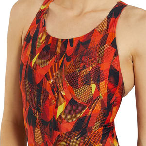 Women's Quick Dry Neck One-Piece Swimdress 4-Way Stretch Nylon-Spandex Solid Pattern Beachwear - Product Image 4