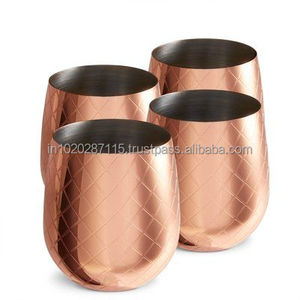 Verre de cuivre design pour servir des boissons jus de lait ou d'eau lors d'occasions familiales spéciales - Product Image 5