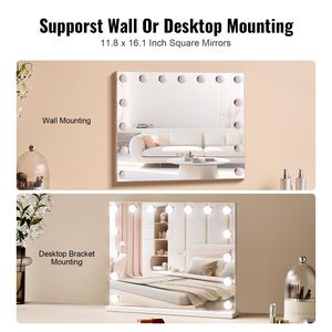 Luci per Specchio da Trucco Hollywood con 15 Lampadine Dimmerabili, 3 Modalità di Illuminazione, Specchio da Tavolo con Ingrandimento 5X Rimovibile - Product Image 4