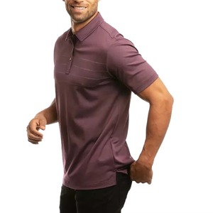 Polo en tricot violet pour homme, manches courtes, couleur unie, coupe classique, boutons, personnalisable, vente en gros, OEM - Product Image 5