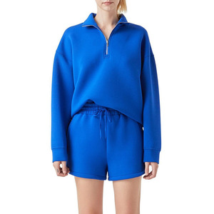 Conjunto de sudadera con capucha de lunares para mujer, conjunto informal de dos piezas, top corto de manga larga y pantalones deportivos, corte holgado para todas las estaciones - Product Image 2