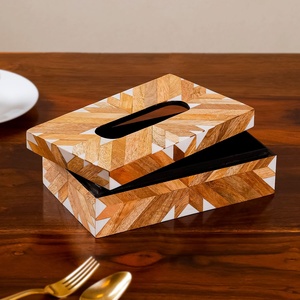 Modern Handmade Wooden Bone Inlay <b>Tissue</b> Box Holder & Cover Luxury Home Decor Hotel Bathroom Accessories LIVING and CRAFT - Product Image 2