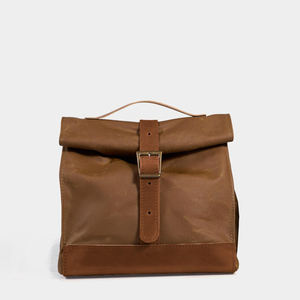 Bolsa de Almuerzo de Lona y Cuero con Logotipo Personalizado, Bolsa Térmica Aislada, Porta Alimentos Reutilizable, Venta al Por Mayor LCLB-0015 - Product Image 5