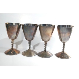 Handmade Stainless Steel <b>Goblets</b> Bell Shape Vintage Design Durable Wine <b>Glasses</b> Set Of 4 Party Occasion - Product Image 1