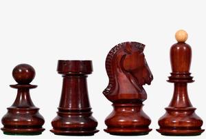 Échecs de luxe style Dubrovnik 1950, pièces de 3,75 pouces en bois de rose et de buis, au meilleur prix - Product Image 4
