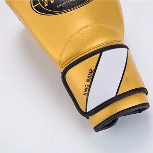 Gants de boxe haut de gamme en cuir doré, mitaines d'entraînement professionnelles pour arts martiaux, sparring, frappe, boxe thaïlandaise - Product Image 3
