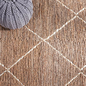 Alfombra de área geométrica de yute tejida a mano de fibra natural, conjunto de decoración elegante para el hogar - Product Image 2
