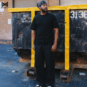 High Quality 300gsm <b>Black</b> Heavyweight <b>T</b> <b>Shirt</b> Men Oversized Streetwear <b>Plain</b> Blank Tee Custom Logo Embroidery Print MAANIFY - Product Image 4