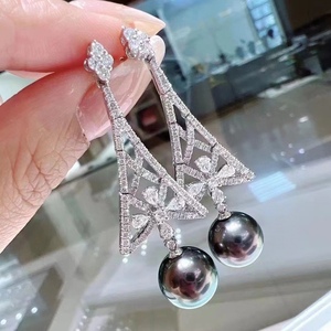 Pendientes Colgantes de Perlas de Agua Dulce con Cuentas de Mantou de Alta Calidad para Mujer, Joyería Fina de Lujo con Gran Sensación - Product Image 1