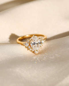 IGI/GIA Lab Grown Vintage 14K oro amarillo Unisex boda/anillo de compromiso corte ovalado diamante perfecto regalo de fiesta de aniversario - Product Image 1