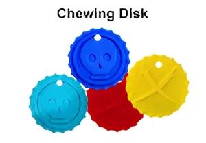Medilab India - Mordedor Sensorial de Grado Alimenticio, Disco de Silicona para Masticar, Verde, Azul, Rojo, Juguete de Silicona para Niños - Product Image 4