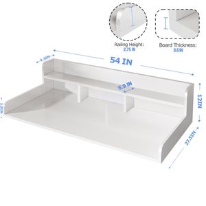 54\" Width X 27.5\" Depth Double Layer <b>Organizer</b> Washer Dryer Countertop Wood <b>Shelf</b> Topper Edge Laundry Hampers Convenient - Product Image 3
