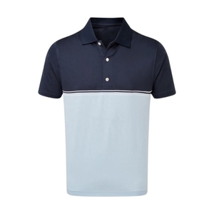 เสื้อโปโลผู้ชาย แขนสั้น ผ้าถัก ดีไซน์เรียบง่าย สีทูโทน น้ำเงินกรมท่าและเทาอ่อน ทรงปกติ - Product Image 3