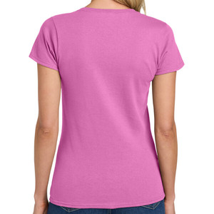Camiseta de algodón rosa para mujer, cuello redondo, manga corta, logotipo Y2K, informal, de verano, para uso diario - Product Image 3