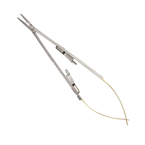 Porte-aiguille microchirurgical droit Castroviejo réutilisable, 14 cm, embouts 11 mm x 0,6 mm, mâchoires en acier inoxydable, instruments pour ponts osseux - Product Image 1