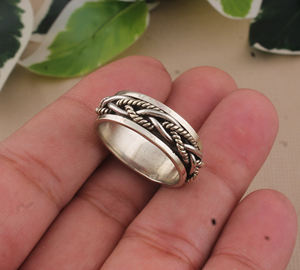 Bague classique en argent sterling 925 avec serti clos et pierre précieuse, finition polie, pour femme et homme, bijoux de mariage et de fiançailles - Product Image 4