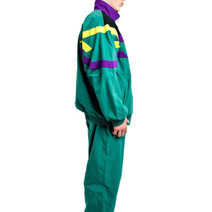 Unisex Hooded Tracksuit Full Sleeve Drawstring Closure Sporty Style Color Blocking Blue Red Black Polyester Regular Fit Spri - Product Image 6