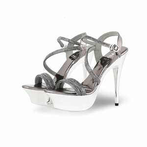 Gris FN6059 Sandalia de tacón Accesorio nupcial de lujo - Product Image 3