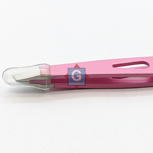 Pinzas Inclinadas de Precisión para Cejas, de Acero Inoxidable, con Logotipo Personalizado, Color Rosa Duradero - Product Image 5