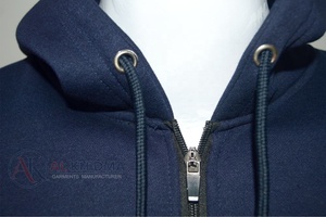 เสื้อฮู้ดดี้ผู้ชายสีน้ำเงินกรมท่า ผ้าฝ้าย 100% 350 GSM ซิปยาวเต็มตัว มีกระเป๋าหน้า พร้อมตัวเลือกสกรีนโลโก้ ทรงปกติ - Product Image 3