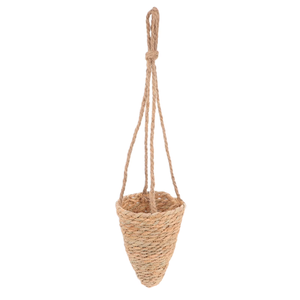 Pots de rangement au sol en jacinthe d'eau de style rétro, fabriqués au Vietnam, avec poignées, tissés à la main, écologiques - Product Image 1