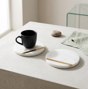 Sous-verres en marbre naturel pour café, thé, vin – Fourniture en gros – Sous-verres de table en pierre faits à la main de luxe - Product Image 4