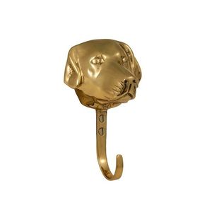 Gancho de pared con cabeza de perro dorada, perchero decorativo de metal para entrada, soporte de montaje para baño - Product Image 1