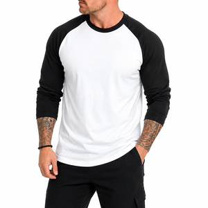 เสื้อยืดแร็กแลนแบบสั่งทำสำหรับผู้ชาย แขนยาว ผ้าฝ้าย 100% ผู้ผลิต OEM ODM คุณภาพสูง สปอร์ต ทันสมัย แห้งเร็ว - Product Image 1