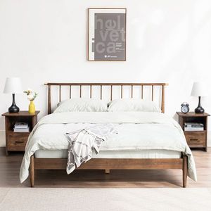 แผ่นไม้อัดลายไม้สีวินเทจเคลือบไตรอะมีน ติดตั้งได้บนชั้นบน/ชั้นล่าง โต๊ะข้างเตียงแบบรางเดี่ยวไร้รอยต่ออเนกประสงค์ - Product Image 3