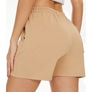 Shorts en coton pour femme, coupe ajustée, couleur unie, prix bas, style streetwear, taille élastique, respirant, nouvelle collection. - Product Image 2