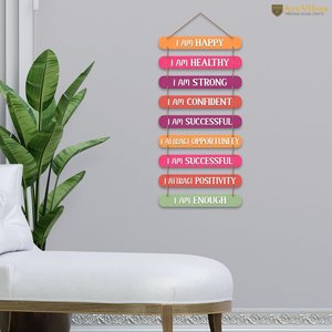 Plaque décorative murale en bois avec citations positives et affirmations motivantes, style Art déco, pour la maison et le bureau - Product Image 2