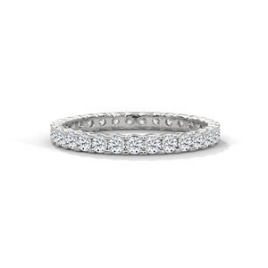 Bague Éternité Chic en Argent Sterling avec Diamant Taille Émeraude, Bijou Empilable de Mariage et Fiançailles en Diamant de Laboratoire - Product Image 1
