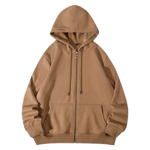 Custom Logo <b>Zip</b>-Up Men & Women Hoodie Loose Knit Breathable Eco-Friendly Polyester/Cotton <b>Hooded</b> Custom Streetwear Hoodies - Product Image 6