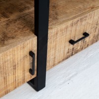 Console à 3 tiroirs en bois Vandana Lunaris Arion, meuble d'appoint minimaliste moderne en bois massif