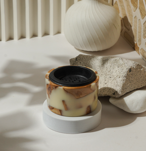 Porte-encens artisanal en résine époxy et bois massif Crystal Tide Signature, brûleur décoratif fait main pour la relaxation et l'aromathérapie - Product Image 6