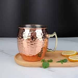 Taza Clásica Moscow Mule de Cobre, Vasos de Acero Inoxidable Martillado para Cerveza, Taza de Oficina con Recubrimiento de Cobre para Sublimación Metálica - Product Image 4