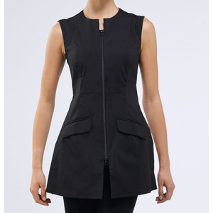 Tunique personnalisable en faux lin pour femme, respirante et écologique, uniforme d'infirmière brodé pour spa, salon de beauté, travail et hôpital - Product Image 2