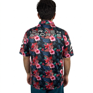 Chemises pour hommes personnalisées avec design par sublimation, style décontracté, manches courtes, respirantes et écologiques. - Product Image 5