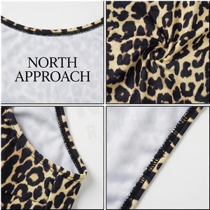 ชุดว่ายน้ำวันพีซลายเสือดาวแบบคอวีเว้าลึกเสริมฟองน้ำดันทรง ยี่ห้อ NORTH APPROACH สำหรับผู้หญิง ผ้าสแปนเด็กซ์ - Product Image 4