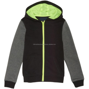 Venta al por mayor Unisex Plus Size Fleece Pullover Color Block cuello con capucha de manga larga logotipo personalizado bordado sudaderas gruesas - Product Image 4